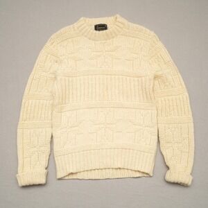 Vintage 70s Campus Cable Knit Fisherman Sweater Adult M‎ Wool Blend USA Made